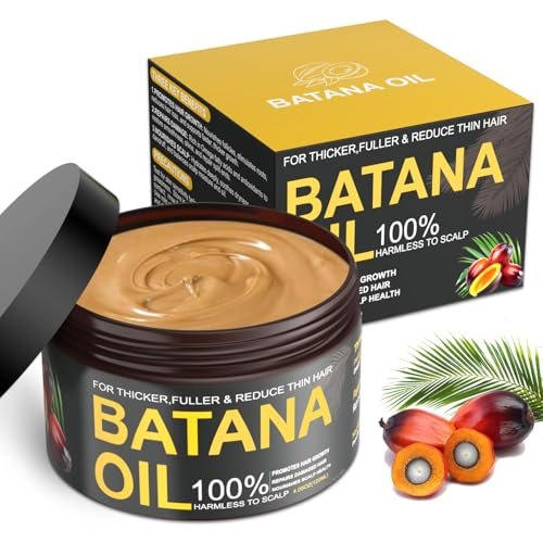 Batana Oil for Hair Growth, 100% Natural Pure Batana Oil Paste from Dr. Sebi Honduras, Prevents Hair Loss, Enhances Thickness, Organic Raw Batana Hair Mask for Women & Men (4.05 Oz)
