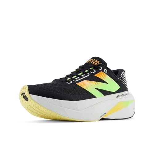New Balance Men's FuelCell Supercomp Trainer V3 Running Shoe, Black/Phantom/Bleached Lime Glo, 8