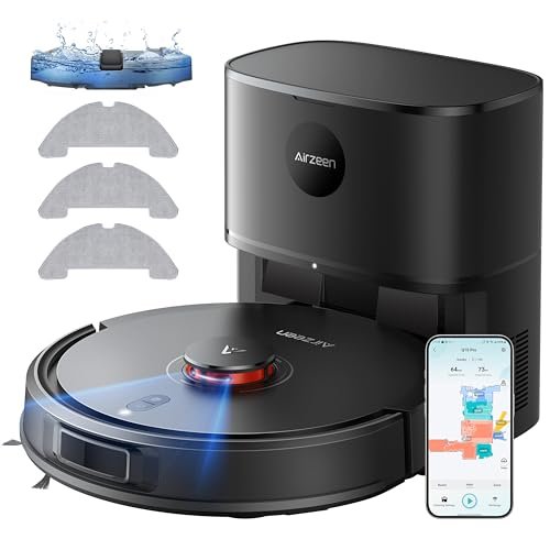 Robot Vacuum and Mop, Self-Emptying Robot Vacuum Cleaner with 5000Pa Suction, Laser Navigator with Smart Mapping Robotic Vacuums, 150Mins Runtime,Schedule,App Alexa Control for Carpet/Pet Hair,Q10 pro